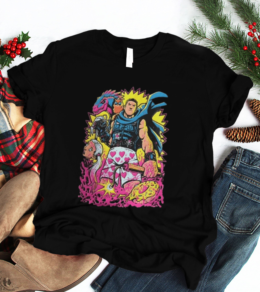 Goddamnit Donut Miss Me Matt Dinniman Neon Warrior Heart Boxers Dinosaur Cat T-Shirt