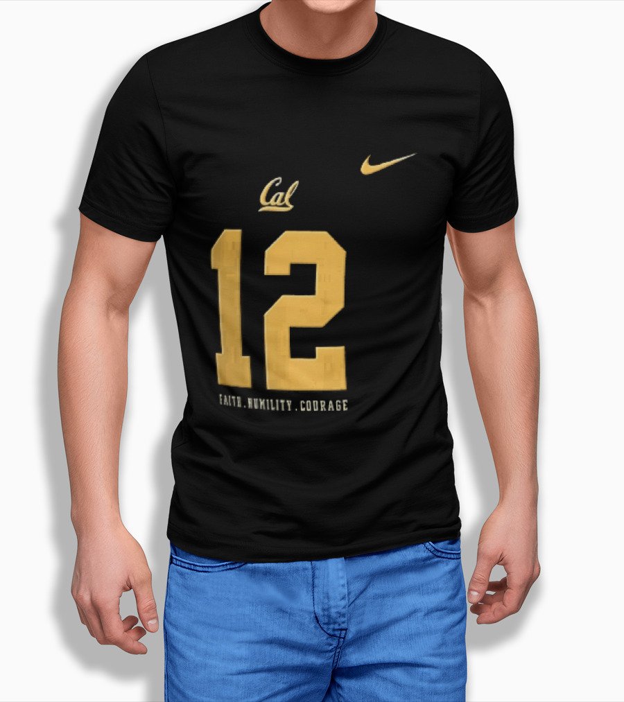 California Golden Bears Number 12 Nike Faith Humility Courage T-Shirt