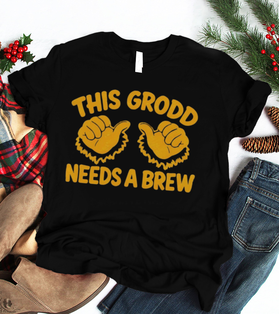 This Grodd Needs A Brew Funny Gorilla Grodd Thumbs Up T-Shirt