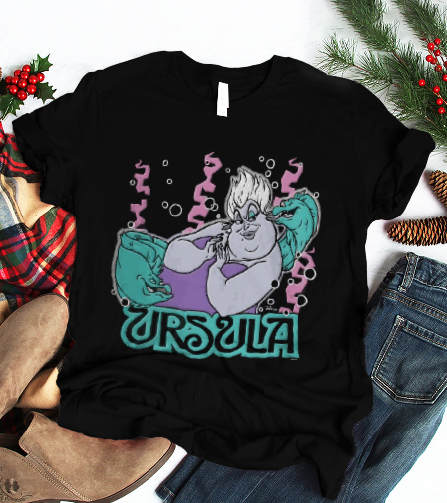 Disney Ursula Sea Witch Villain Eels Bubbles Seaweed T-Shirt