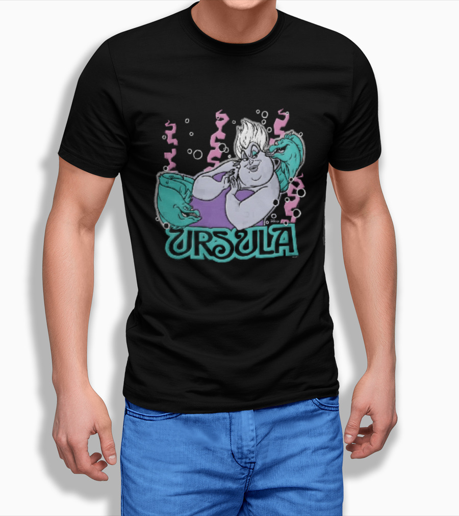 Disney Ursula Sea Witch Villain Eels Bubbles Seaweed T-Shirt