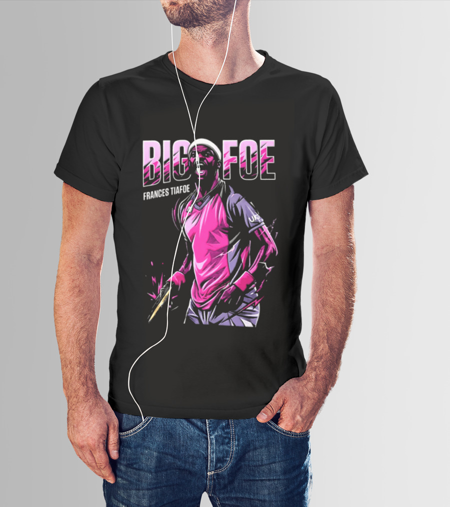 Frances Tiafoe Big Foe Tennis Scream Dynamic Pink Energy T-Shirt