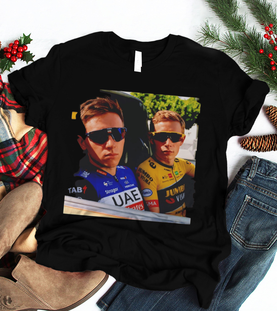 UAE Team Emirates And Jumbo Visma Cycling Rivals Tadej Pogačar Jonas Vingegaard T-Shirt