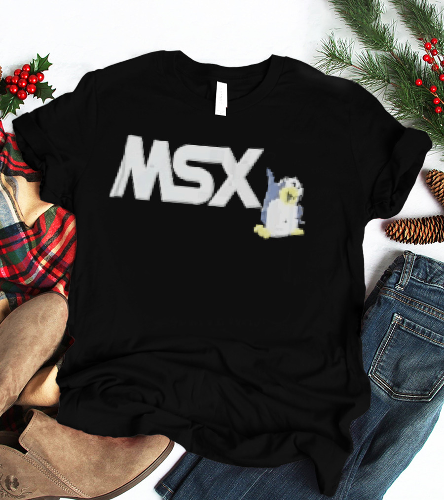 MSX Classic Pixel Penguin Video Game T-Shirt