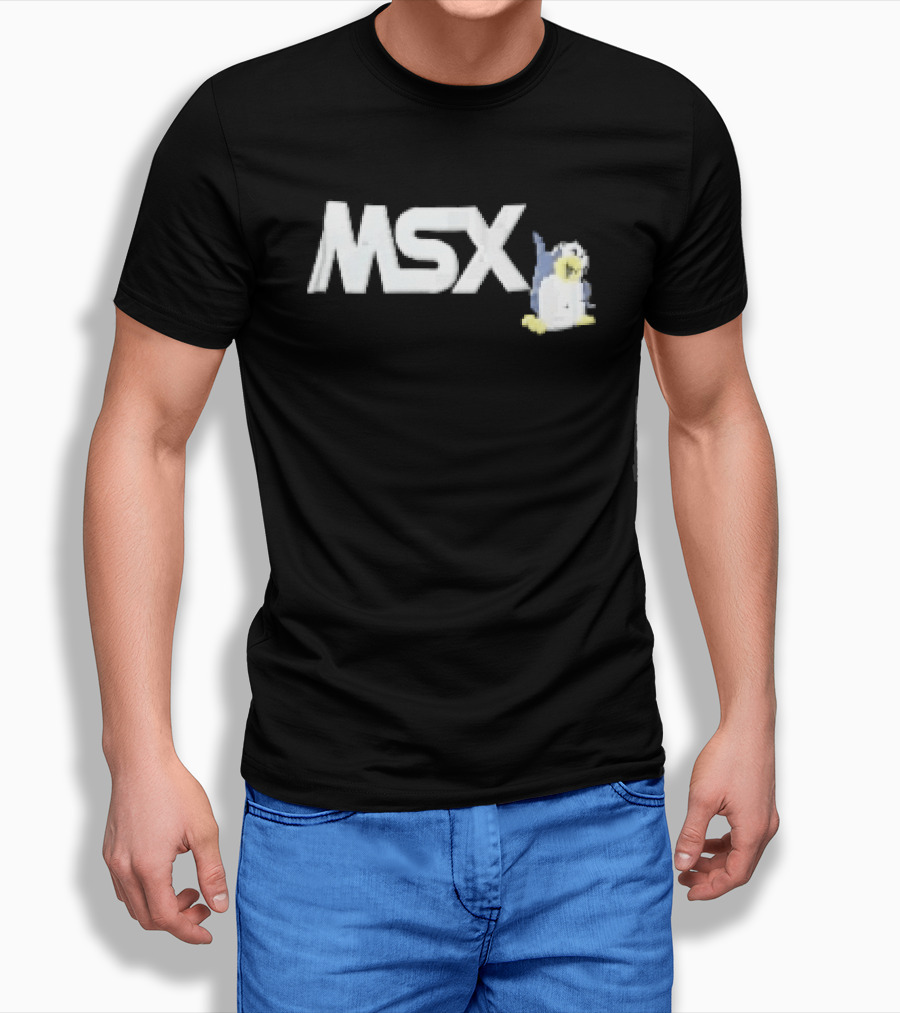 MSX Classic Pixel Penguin Video Game T-Shirt