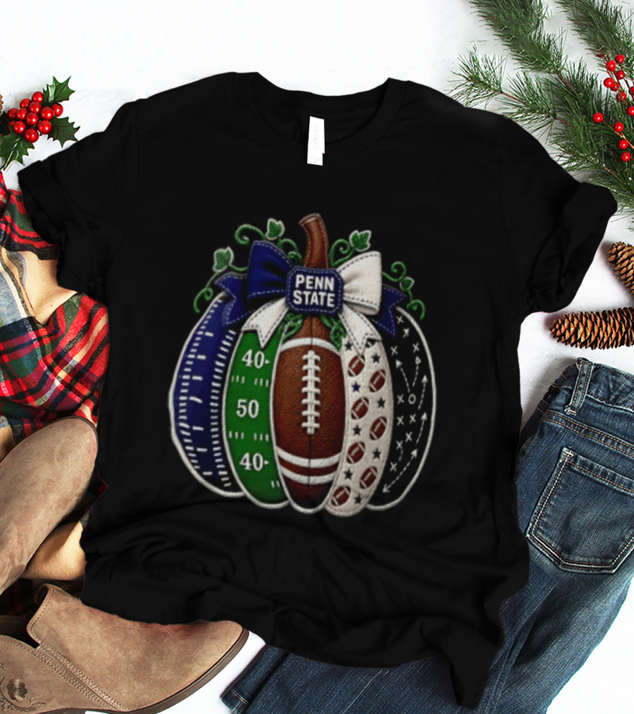 Penn State Football Pumpkin Fall Sports Season Football Decor T-Shirt