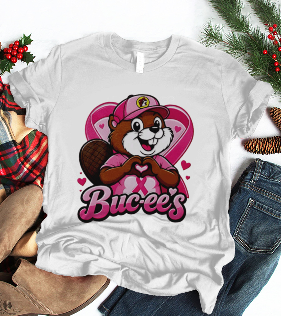Buc Ee's Pink Ribbon Beaver Breast Cancer Awareness T-Shirt