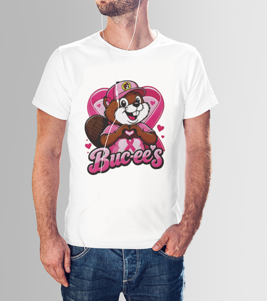 Buc Ee's Pink Ribbon Beaver Breast Cancer Awareness T-Shirt