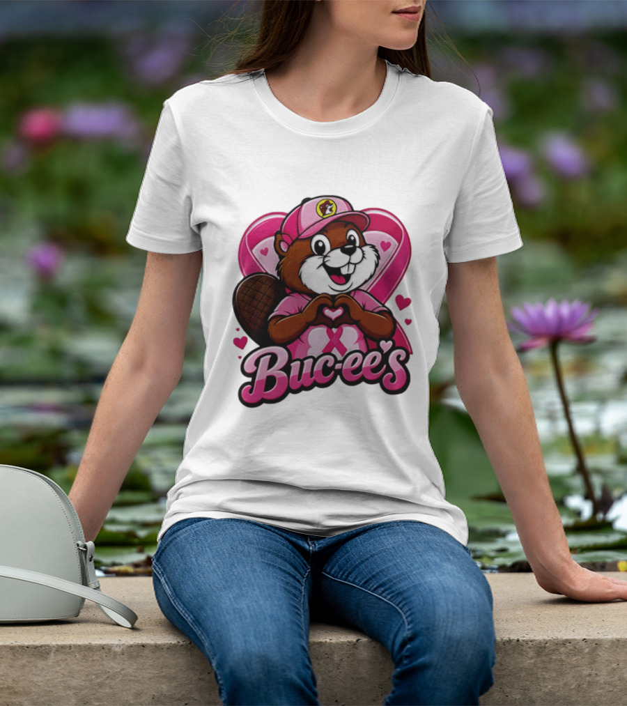 Buc Ee's Pink Ribbon Beaver Breast Cancer Awareness T-Shirt