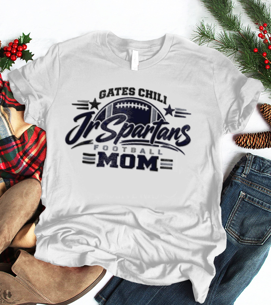 Gates Chili Jr Spartans Football Mom Starry Touchdown T-Shirt