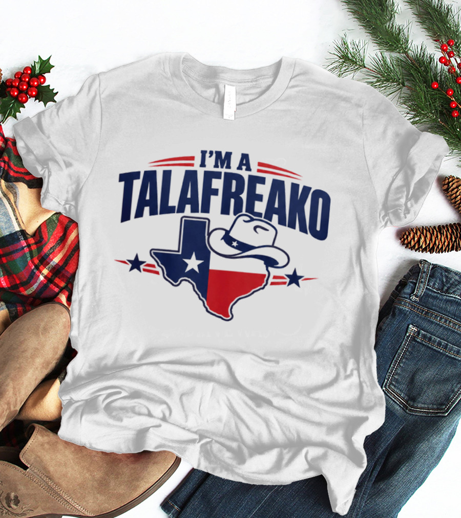 I'm A Talafreako Texas State Outline Cowboy Hat T-Shirt