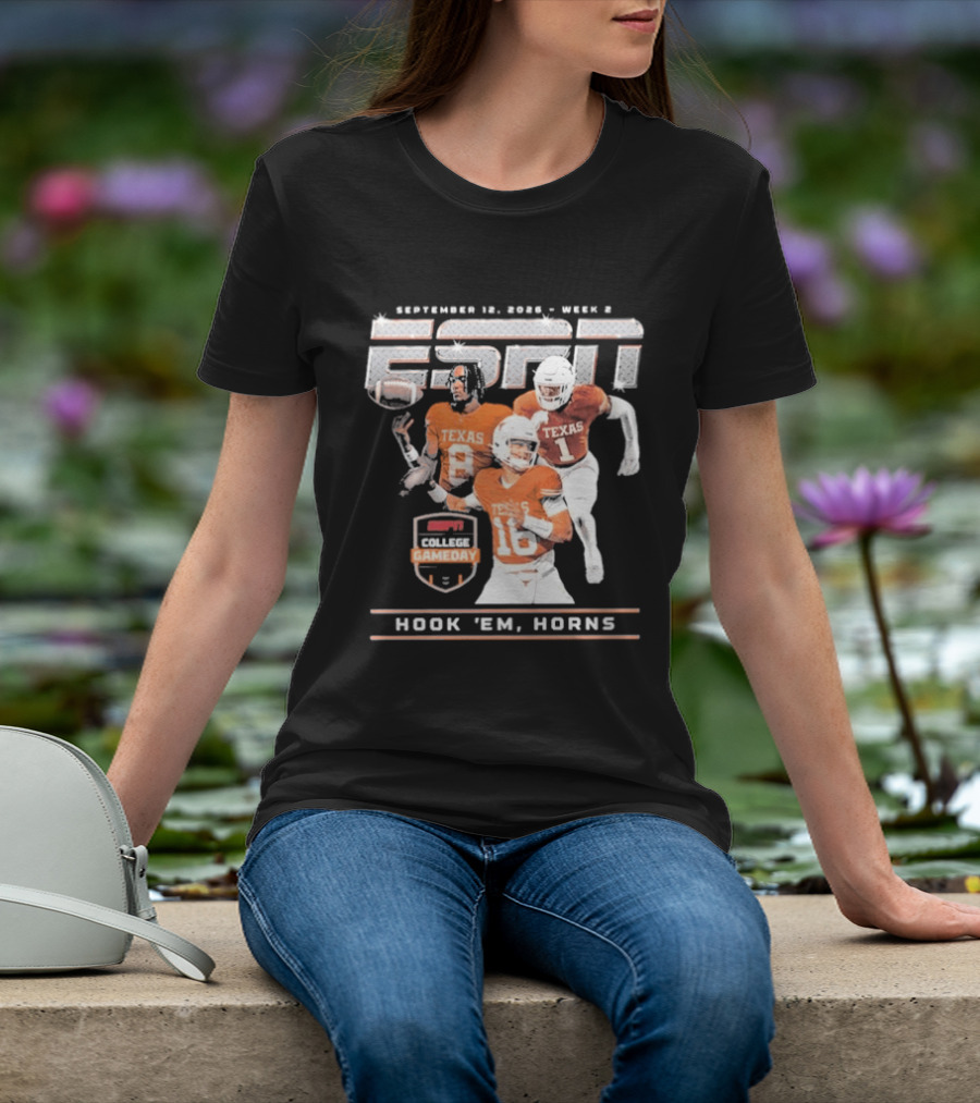 September 12 2026 ESPN College Gameday Texas Longhorns Hook 'Em Horns T-Shirt