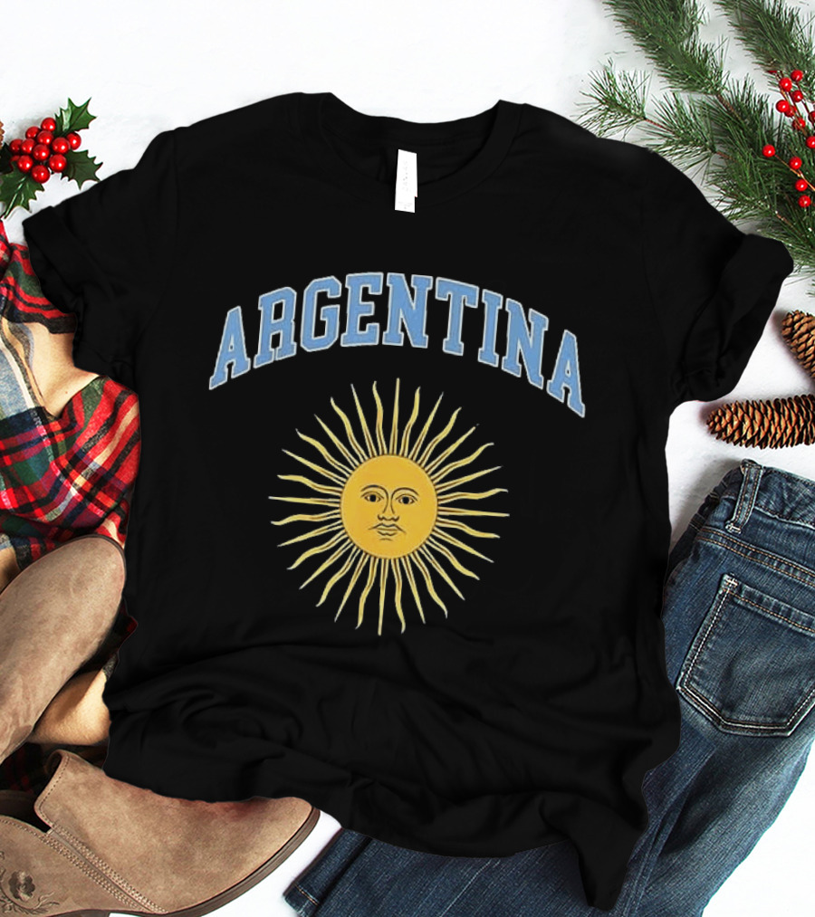 Argentina Sun Symbol Vintage Style Menswear T-Shirt