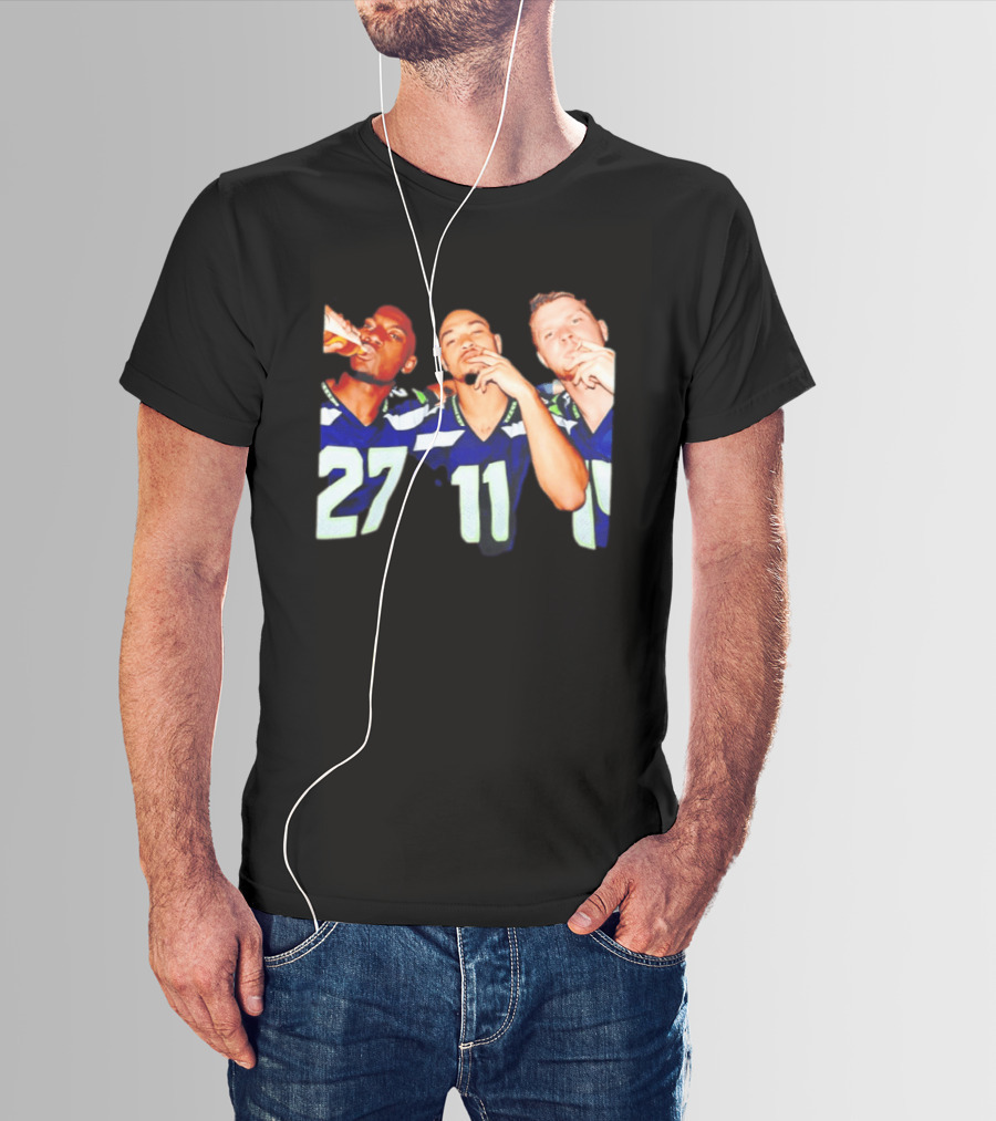 Avery Smith Jaxon Smith Njigba Sam Darnold Seattle Seahawks Smoking Image T-Shirt
