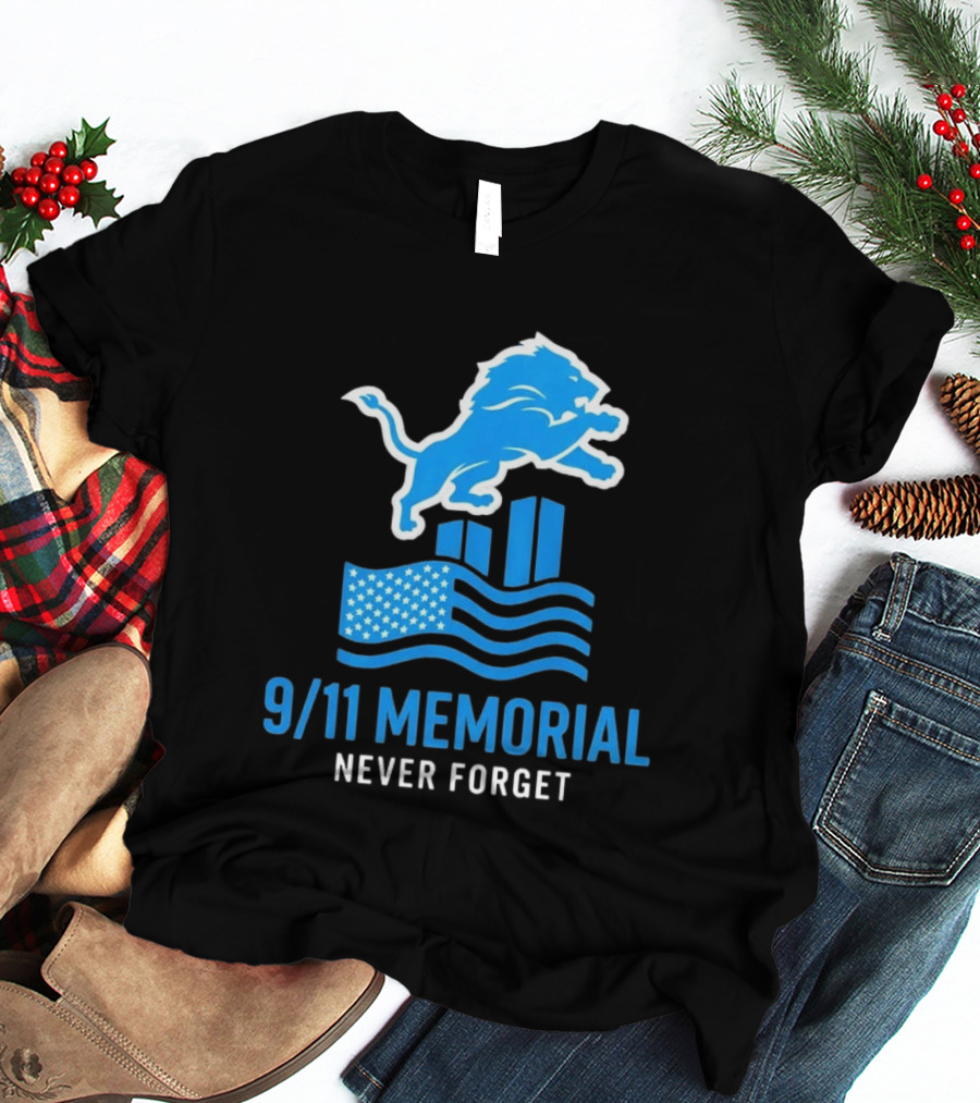 Detroit Lions 9/11 Memorial Never Forget 2026 T-Shirt