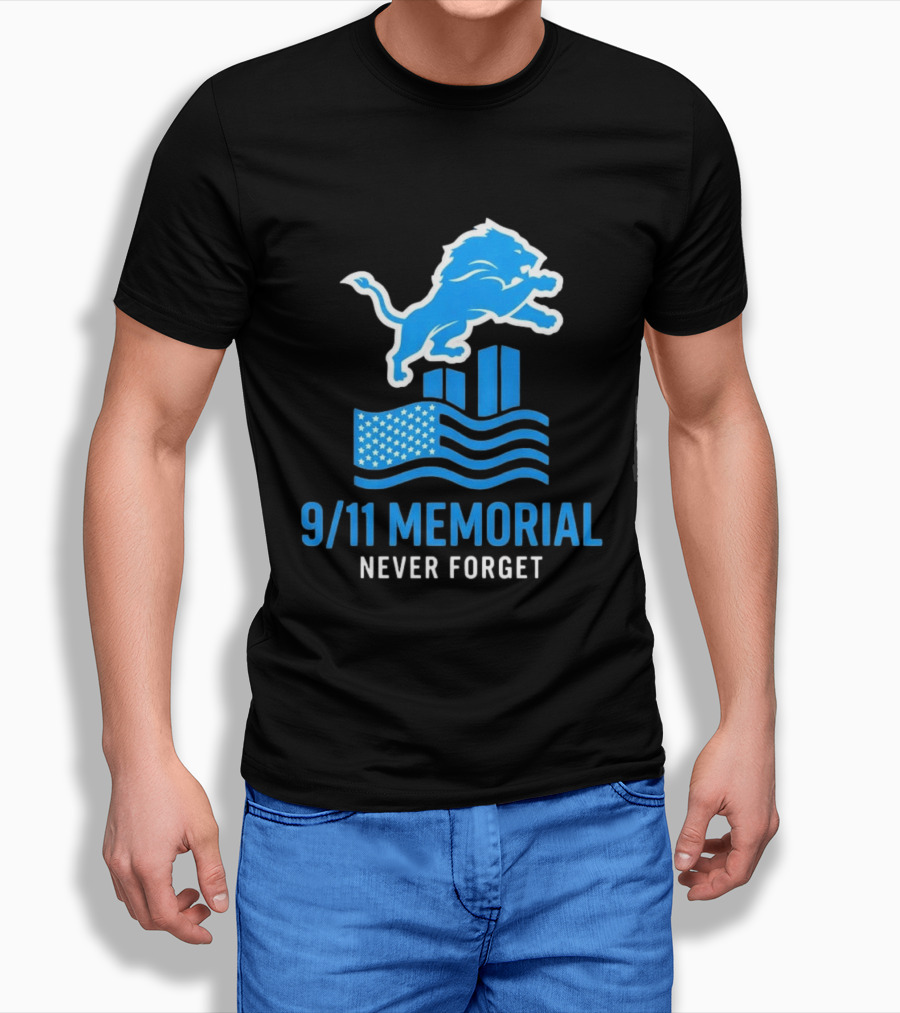 Detroit Lions 9/11 Memorial Never Forget 2026 T-Shirt