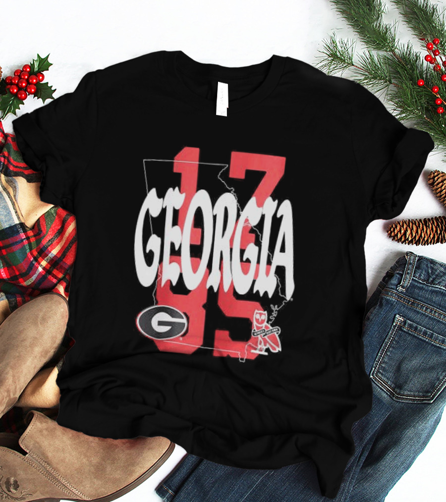 Georgia Bulldogs 13 Campus Store Ovo Black T-Shirt