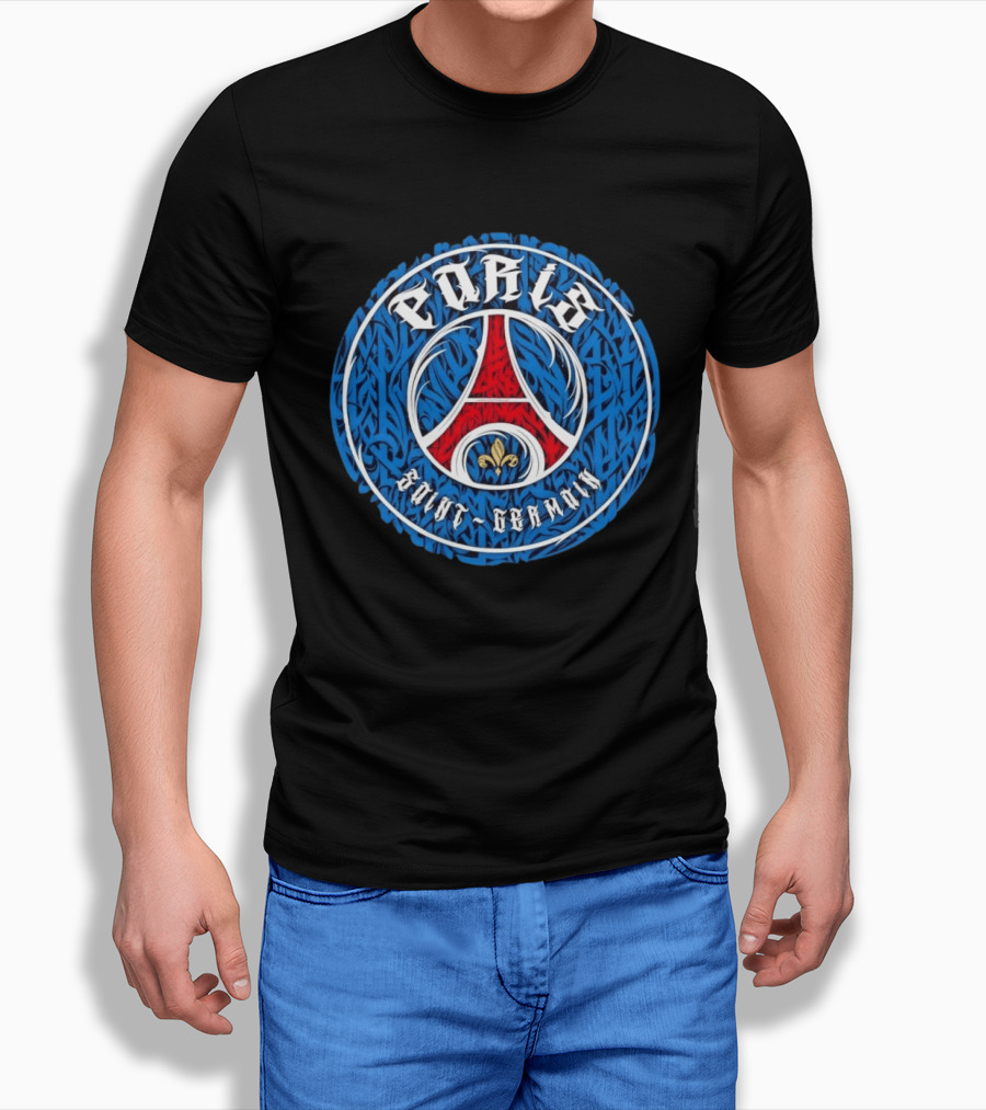 Paris Saint Germain PSG Tribal Fleur De Lis Football T-Shirt