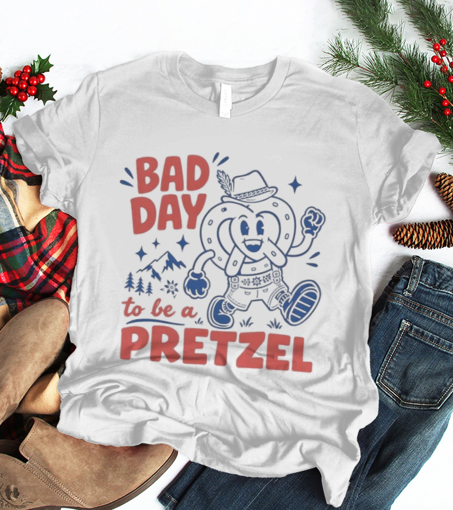 Bad Day To Be A Pretzel Cartoon Character Adventure T-Shirt