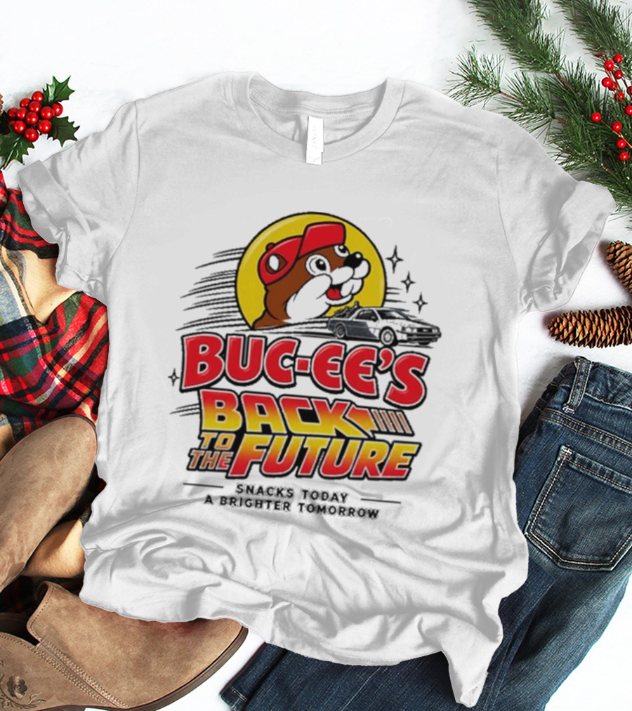 Buc Ee's Back To The Future DeLorean Snacks Today Brighter Tomorrow T-Shirt