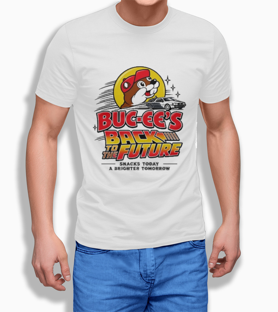 Buc Ee's Back To The Future DeLorean Snacks Today Brighter Tomorrow T-Shirt