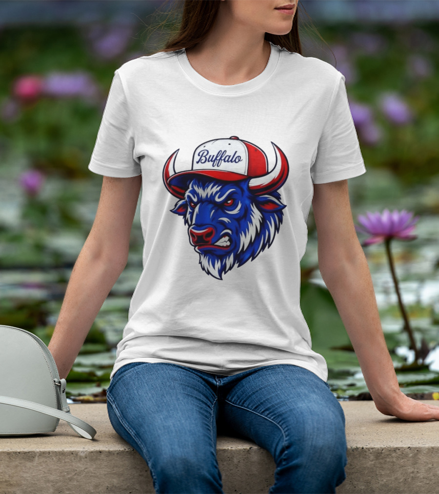 Buffalo Bison Bull Hat Sports T-Shirt