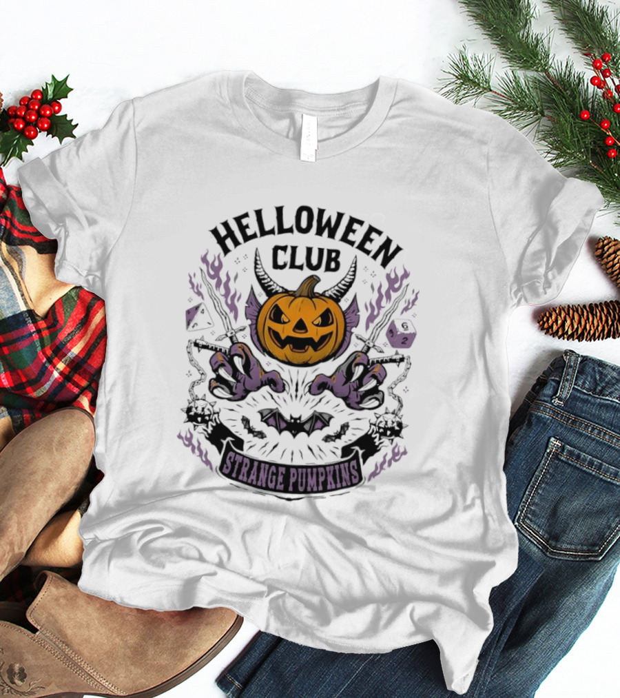 Helloween Club Strange Pumpkins Halloween Jack O' Lantern Monster Claws T-Shirt