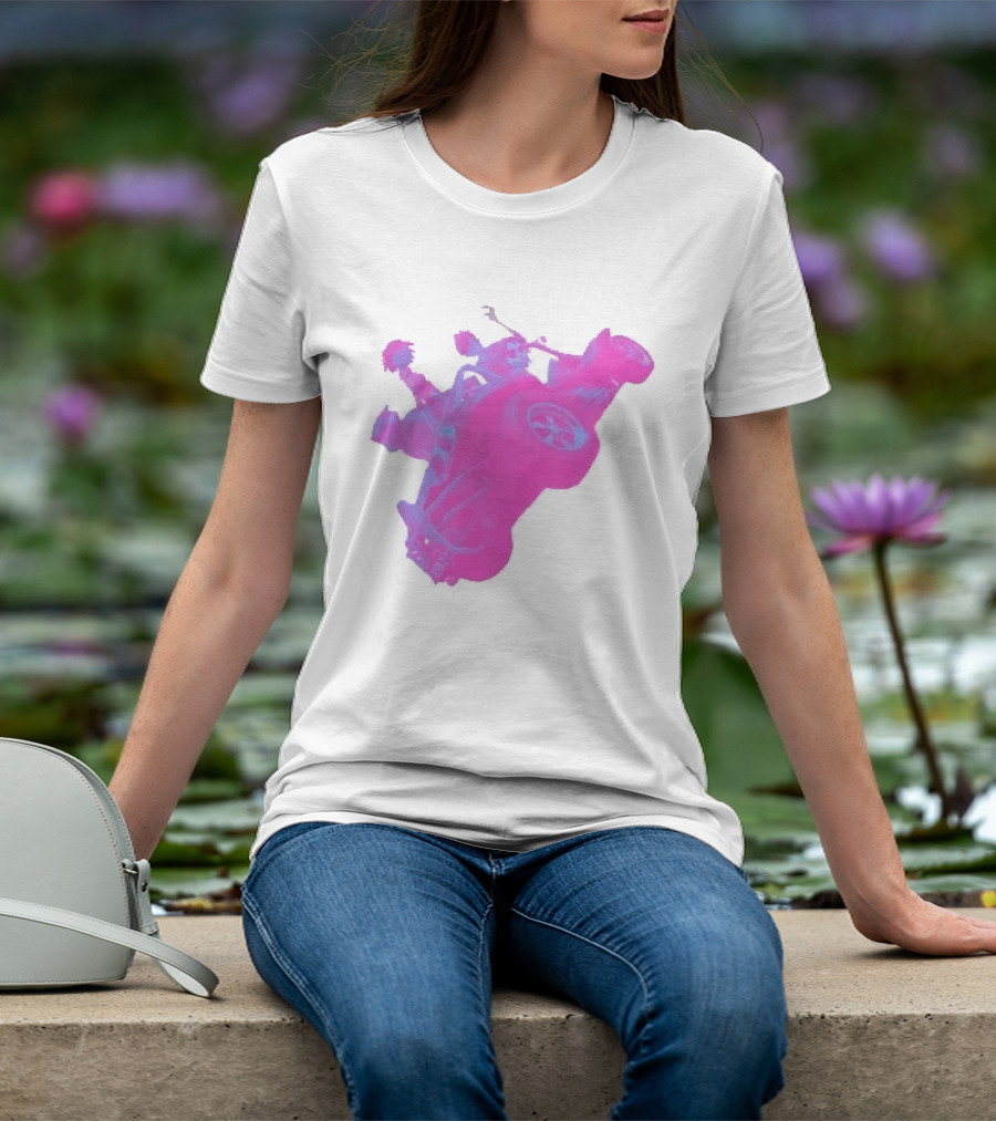 Hot Topic Gorillaz Neon Buggy Pink Blue Vehicle T-Shirt