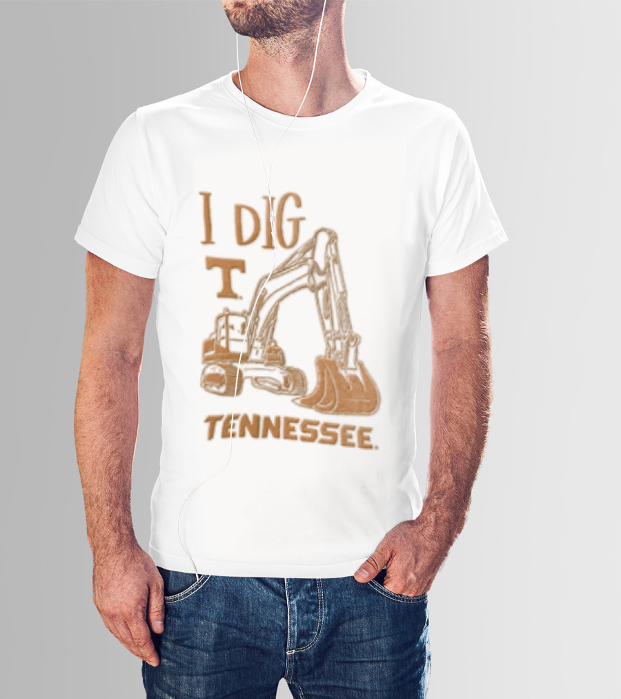I Dig Tennessee Excavator Orange Text Construction Equipment T-Shirt