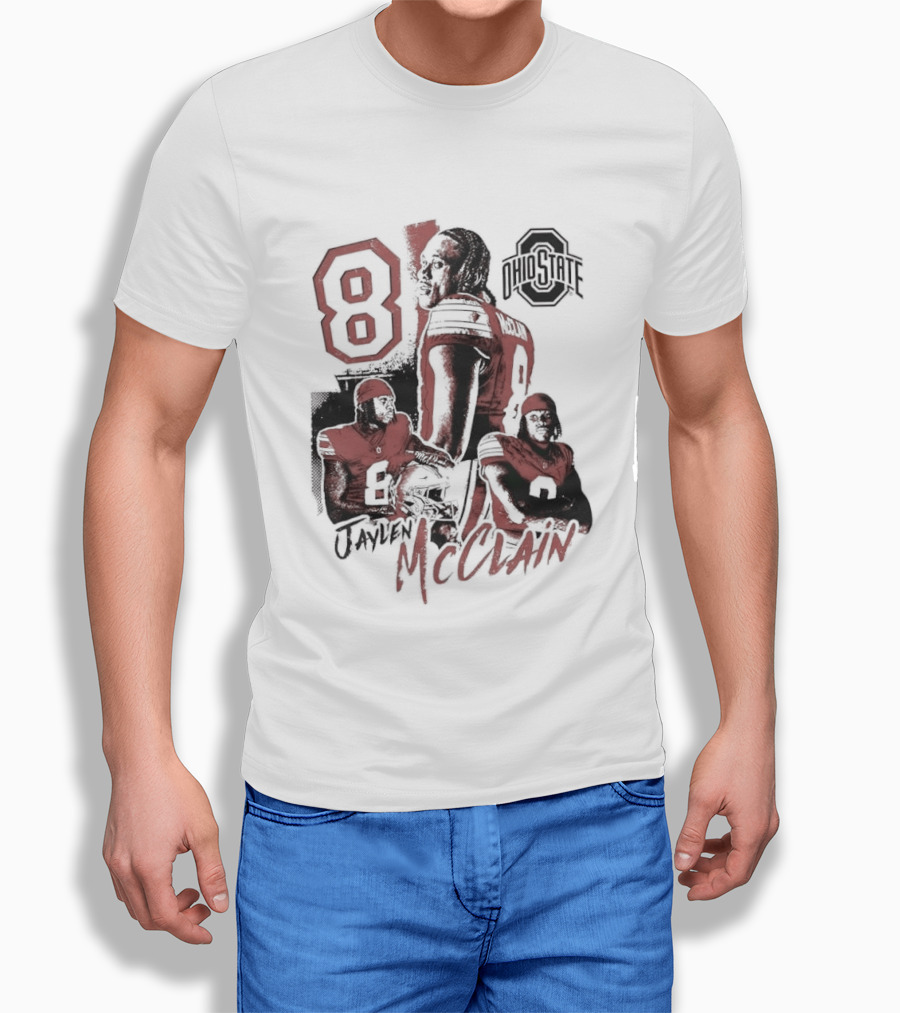 Ohio State Buckeyes Jaylen McClain No 8 Football Player T-Shirt