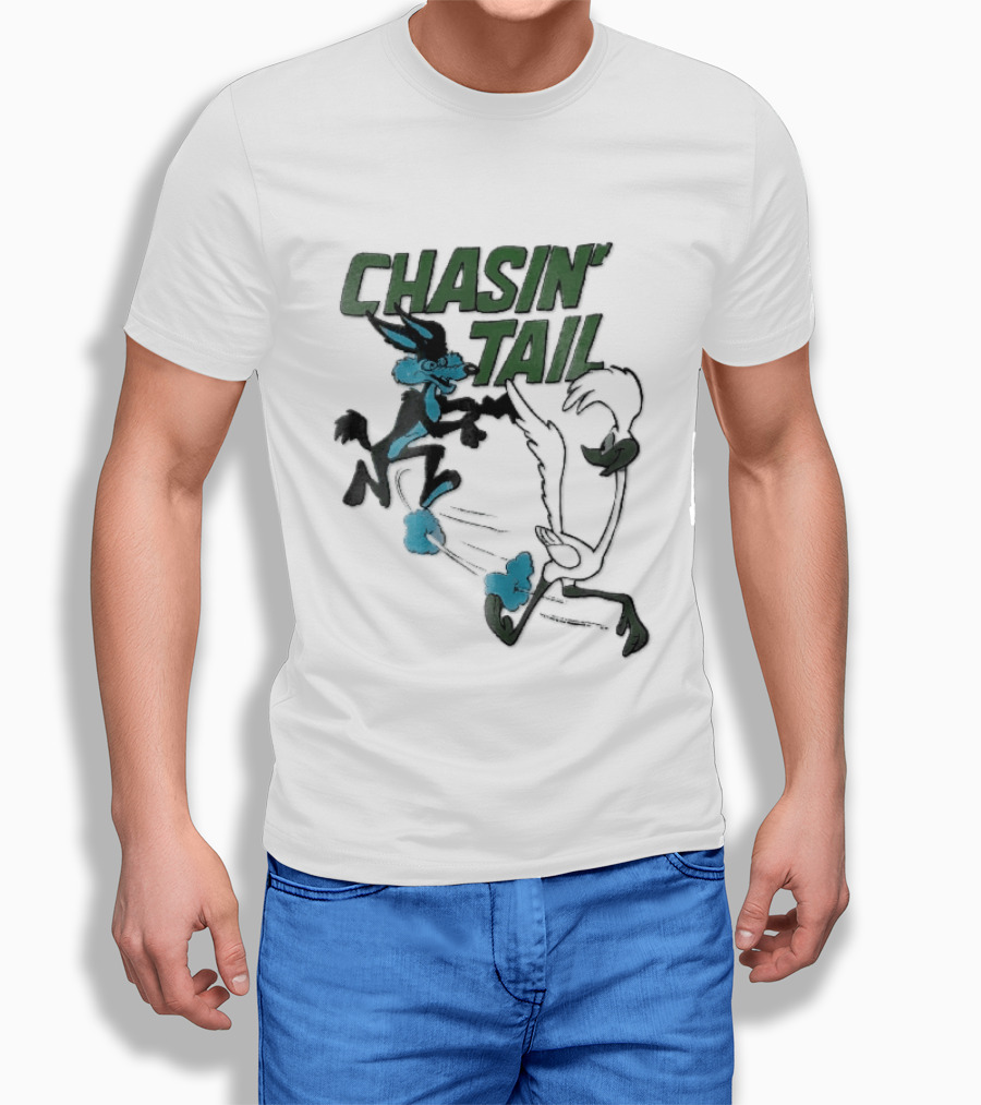 Chasin' Tail Looney Tunes Cartoon Bugs Bunny And Bull T-Shirt