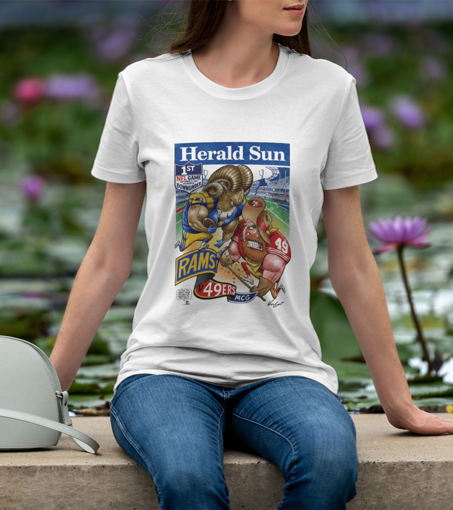 Herald Sun 1st NFL Game Down Under September 11 2026 Rams Vs 49ers MCG Melbourne T-Shirt