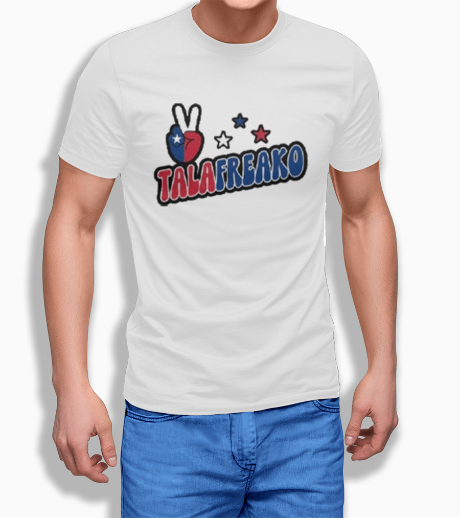 TALAFREAKO Chilean Flag Peace Sign Stars Patriotic T-Shirt