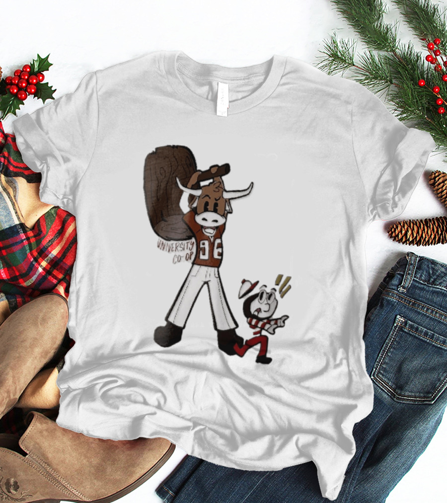 Texas Longhorns University Co Op Cartoon Longhorn 96 Football T-Shirt