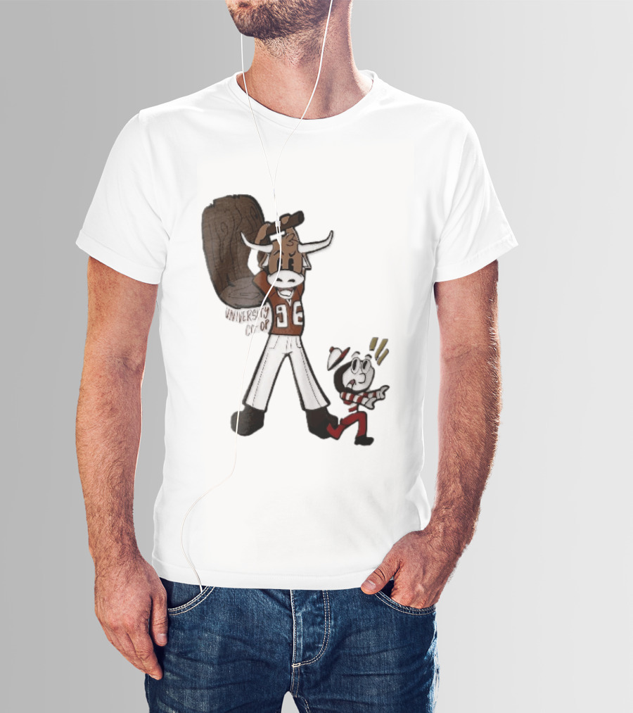 Texas Longhorns University Co Op Cartoon Longhorn 96 Football T-Shirt