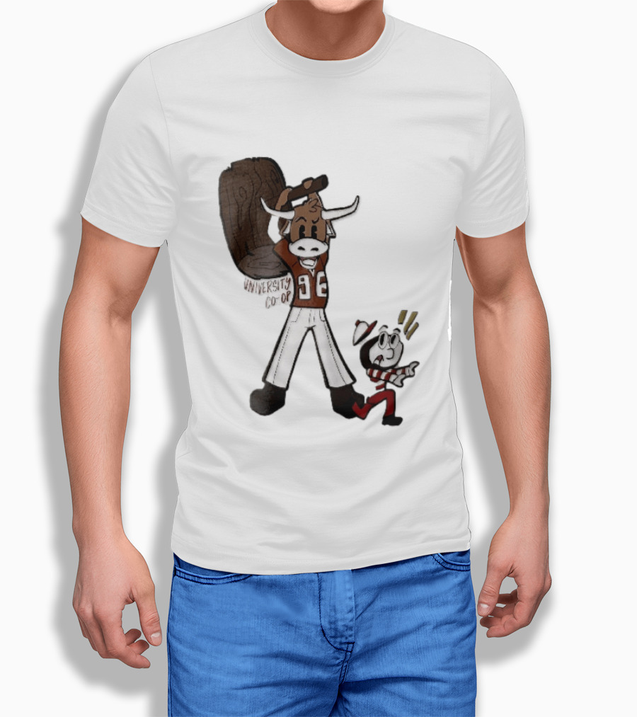 Texas Longhorns University Co Op Cartoon Longhorn 96 Football T-Shirt