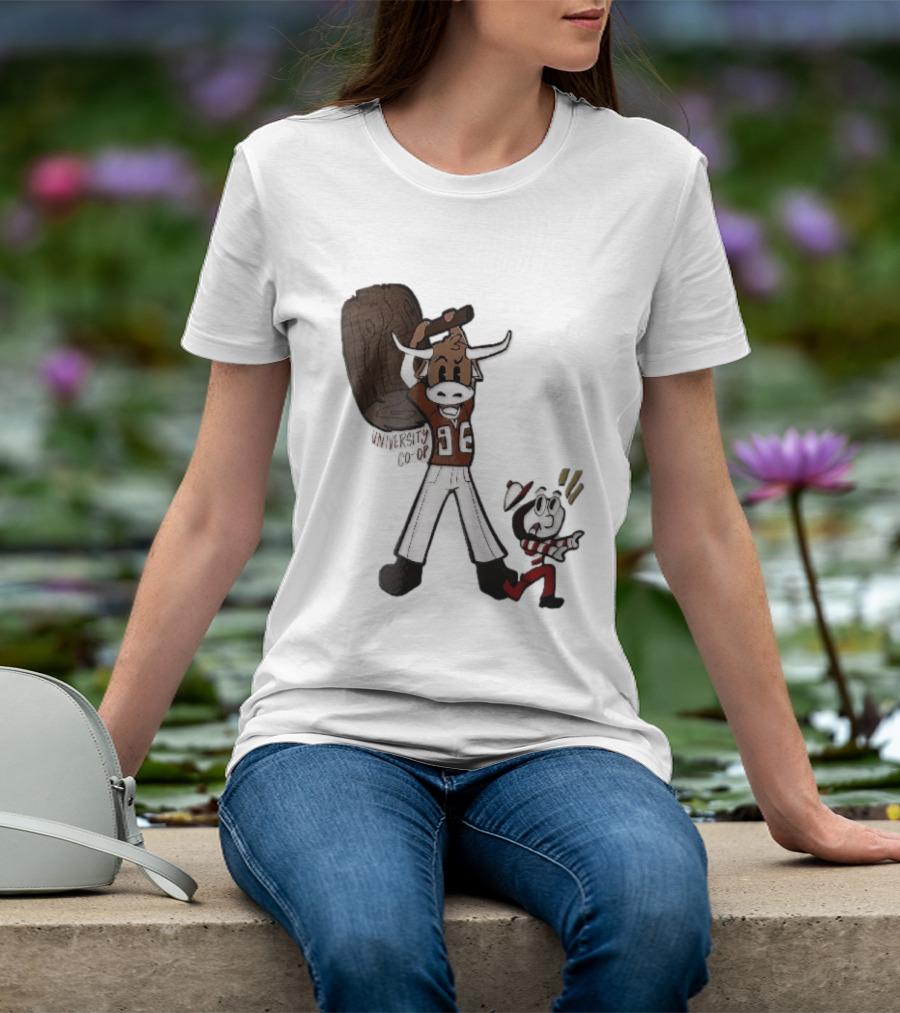 Texas Longhorns University Co Op Cartoon Longhorn 96 Football T-Shirt