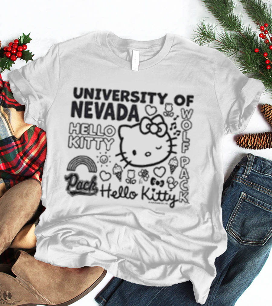 University Of Nevada Hello Kitty Wolf Pack Collegiate Collaboration T-Shirt