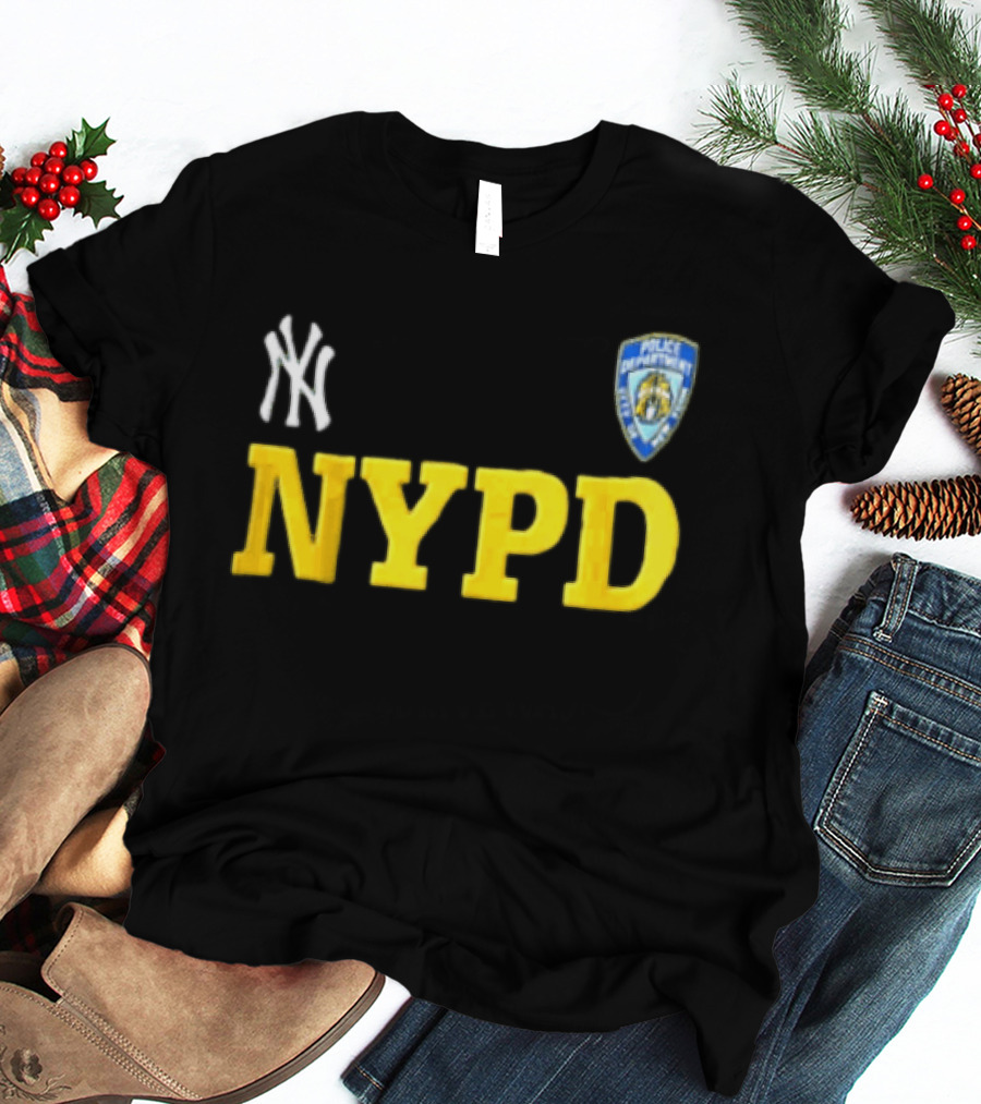 2026 New York Yankees NYPD Collaboration NY Logo And Police T-Shirt