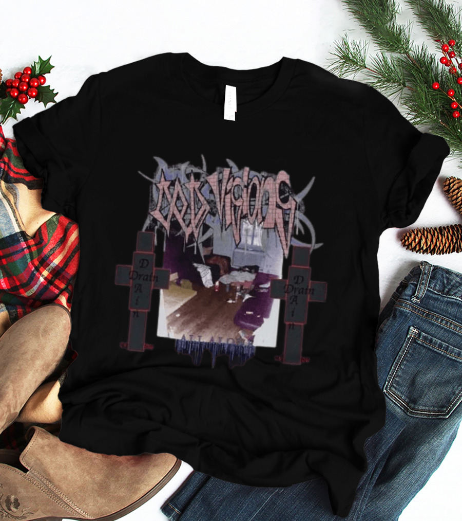 Bladee Cold Visions 32 Black Drain Gang Gothic Aesthetic T-Shirt
