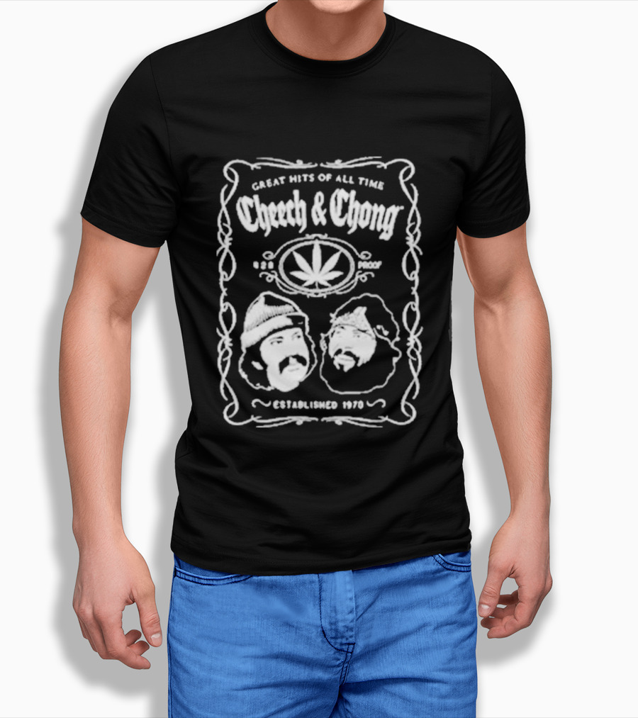 Cheech And Chong Greatest Of All Time 420 Comedy Cannabis 1978 Leaf T-Shirt