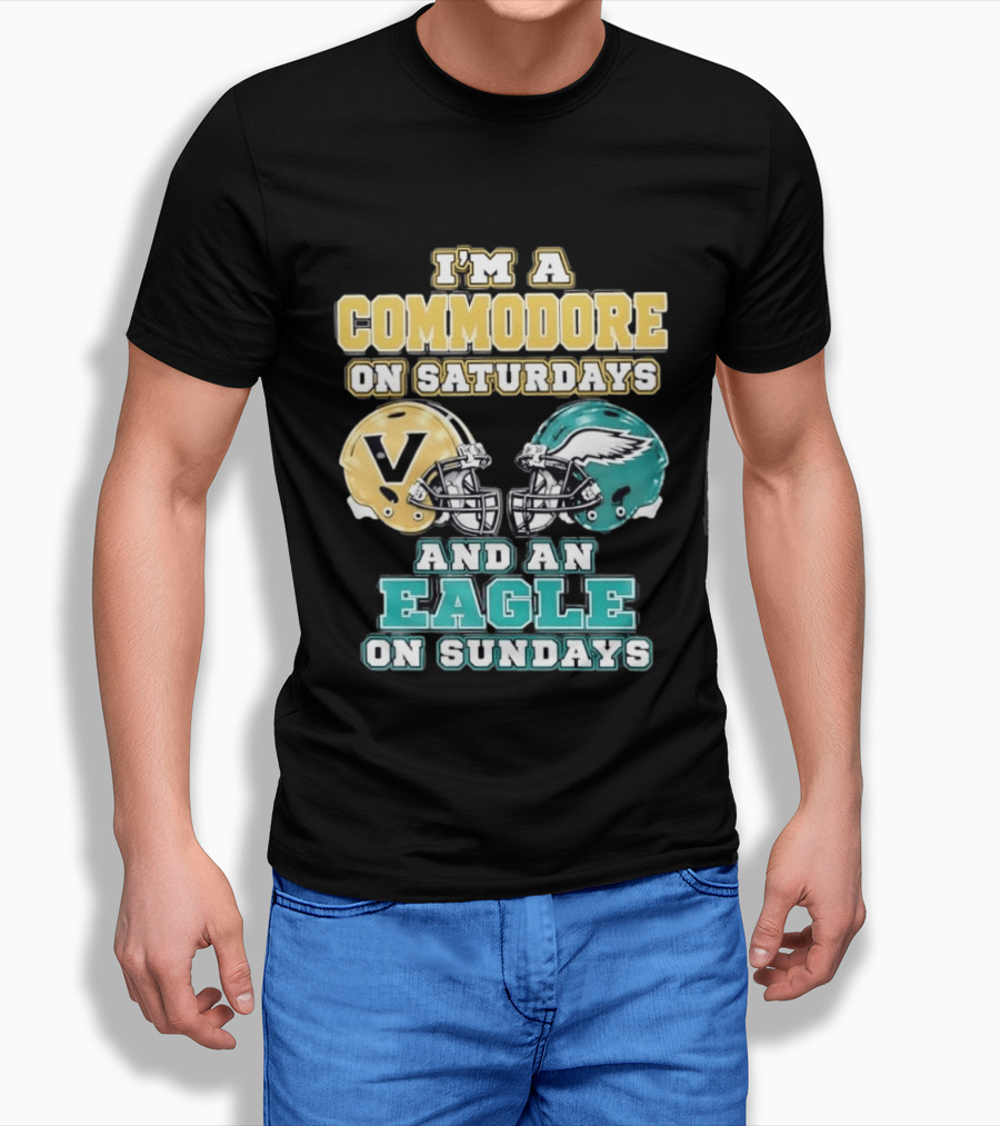 I'm A Commodore On Saturdays And An Eagle On Sundays Football Fan Pride T-Shirt