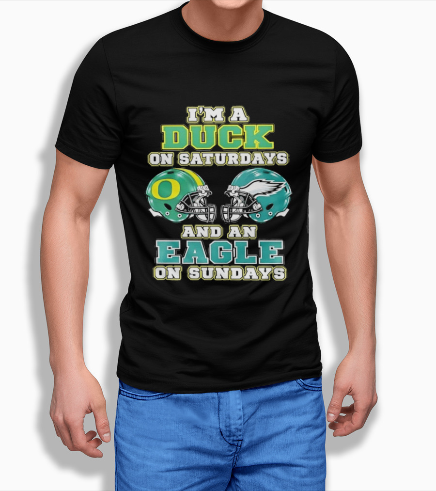 Oregon Ducks Saturdays Philadelphia Eagles Sundays Fan Dual Allegiance T-Shirt