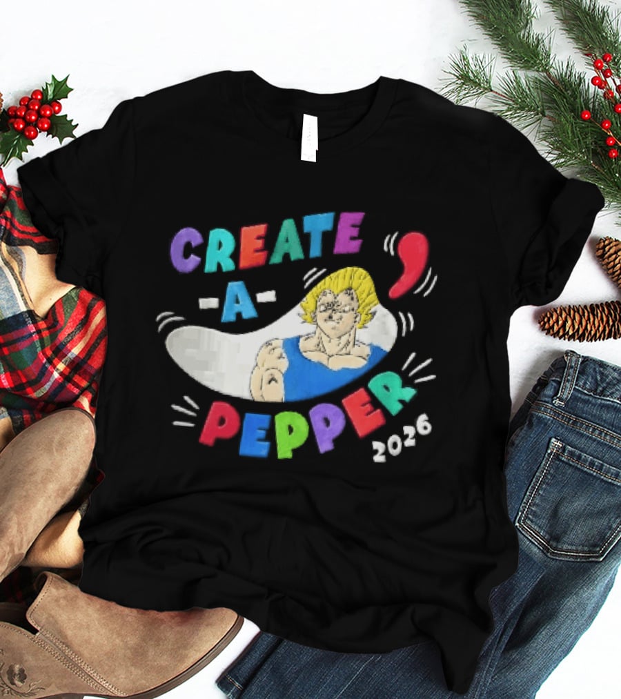 Create A Pepper 2026 Cartoon Anime Majin Vegeta T-Shirt