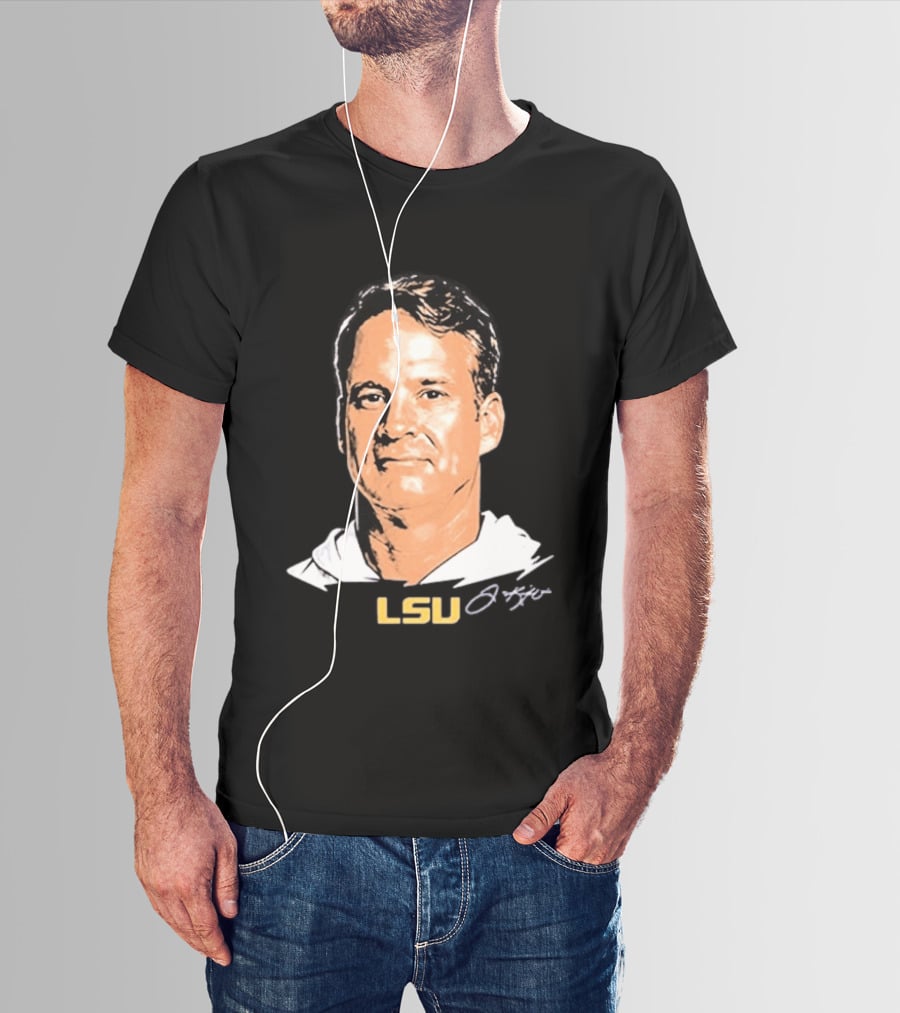 Lane Kiffin LSU Tigers Signature Big Head T-Shirt