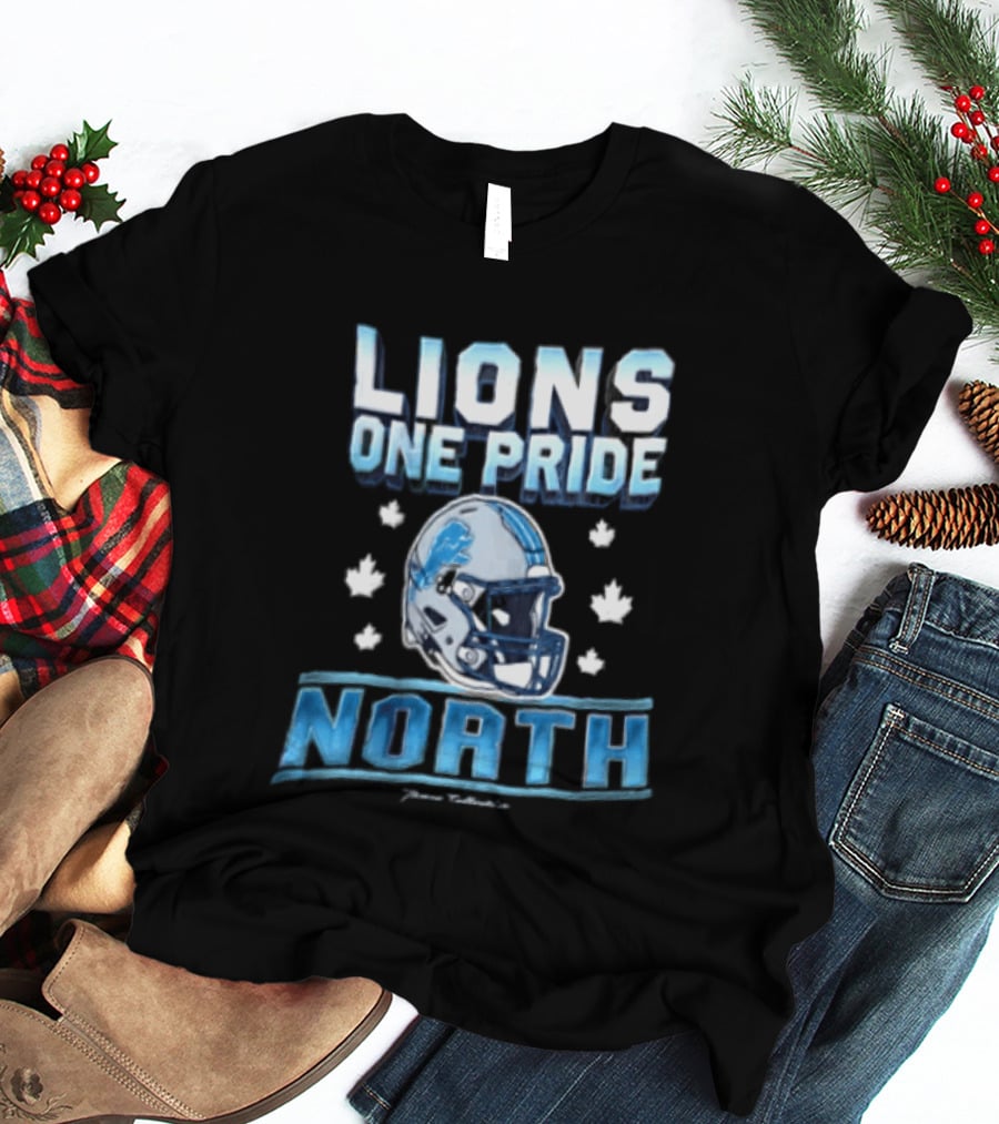 Lions One Pride North Detroit Lions Football Helmet Fan Gear T-Shirt