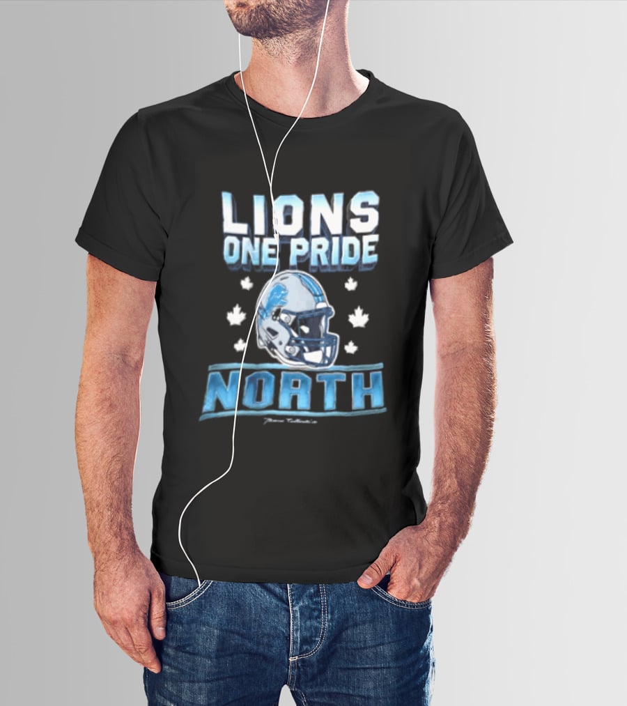 Lions One Pride North Detroit Lions Football Helmet Fan Gear T-Shirt
