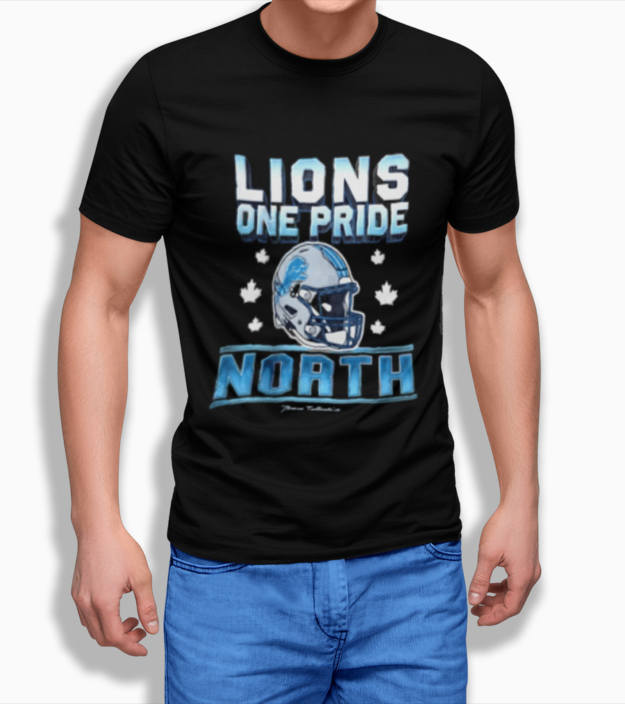 Lions One Pride North Detroit Lions Football Helmet Fan Gear T-Shirt