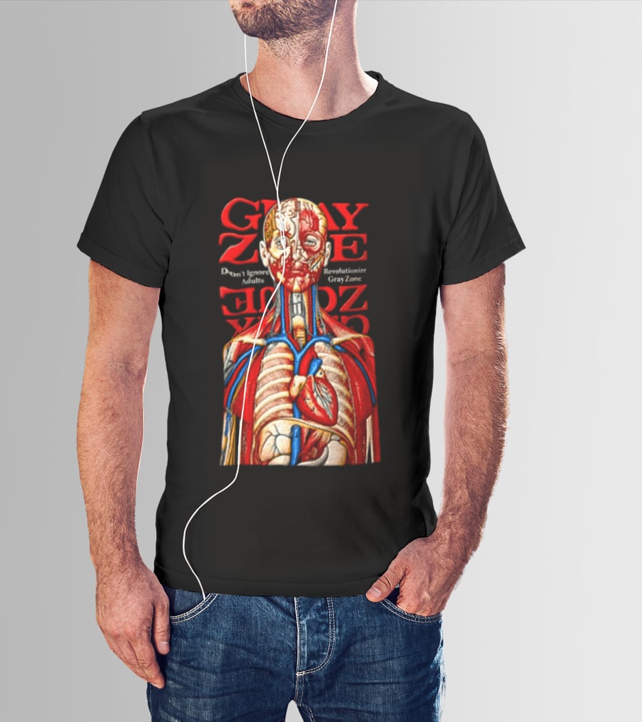 Grayzone Dont Ignore Revolutionize Anatomical Human Body Diagram T-Shirt