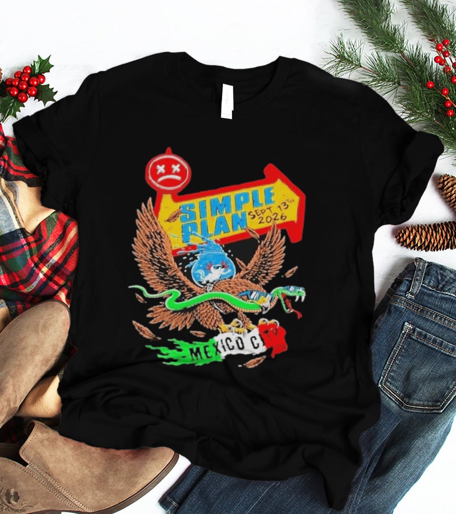 Simple Plan Vans Warped Tour Sep 13 2026 Mexico City Event T-Shirt